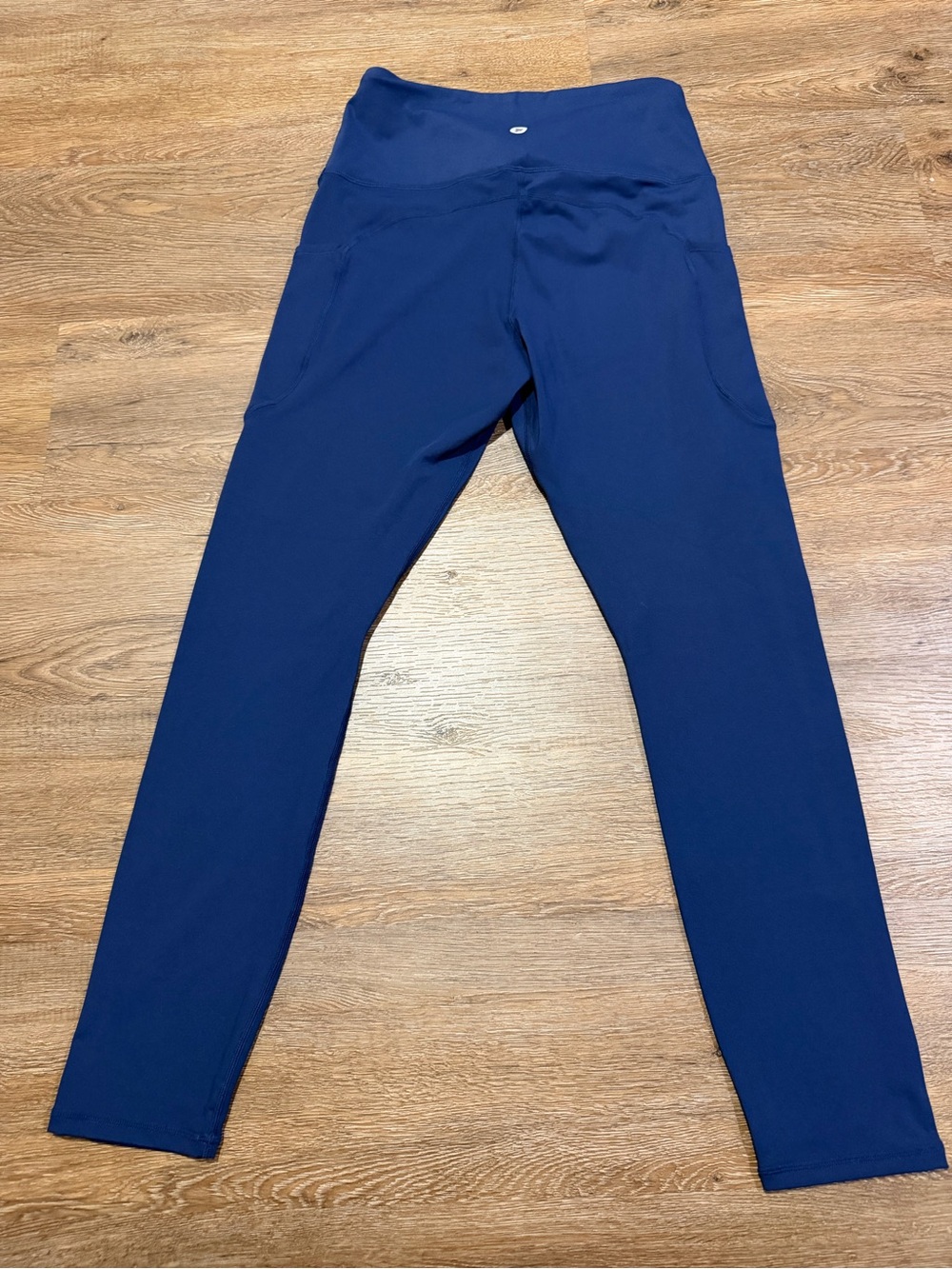 Letsfit High-Rise Performance Leggings Size L NWT Navy Blue Side Pockets - Picture 4 of 8